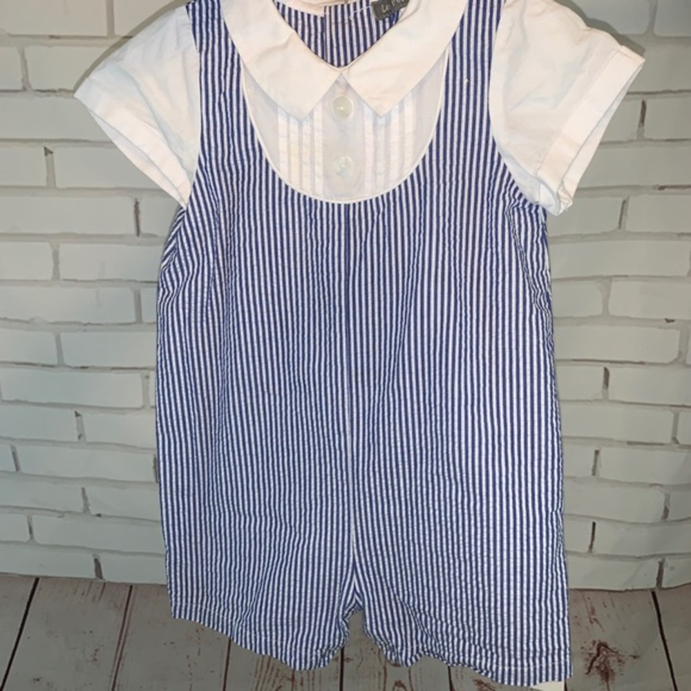 Seersucker shortall- 24 months
